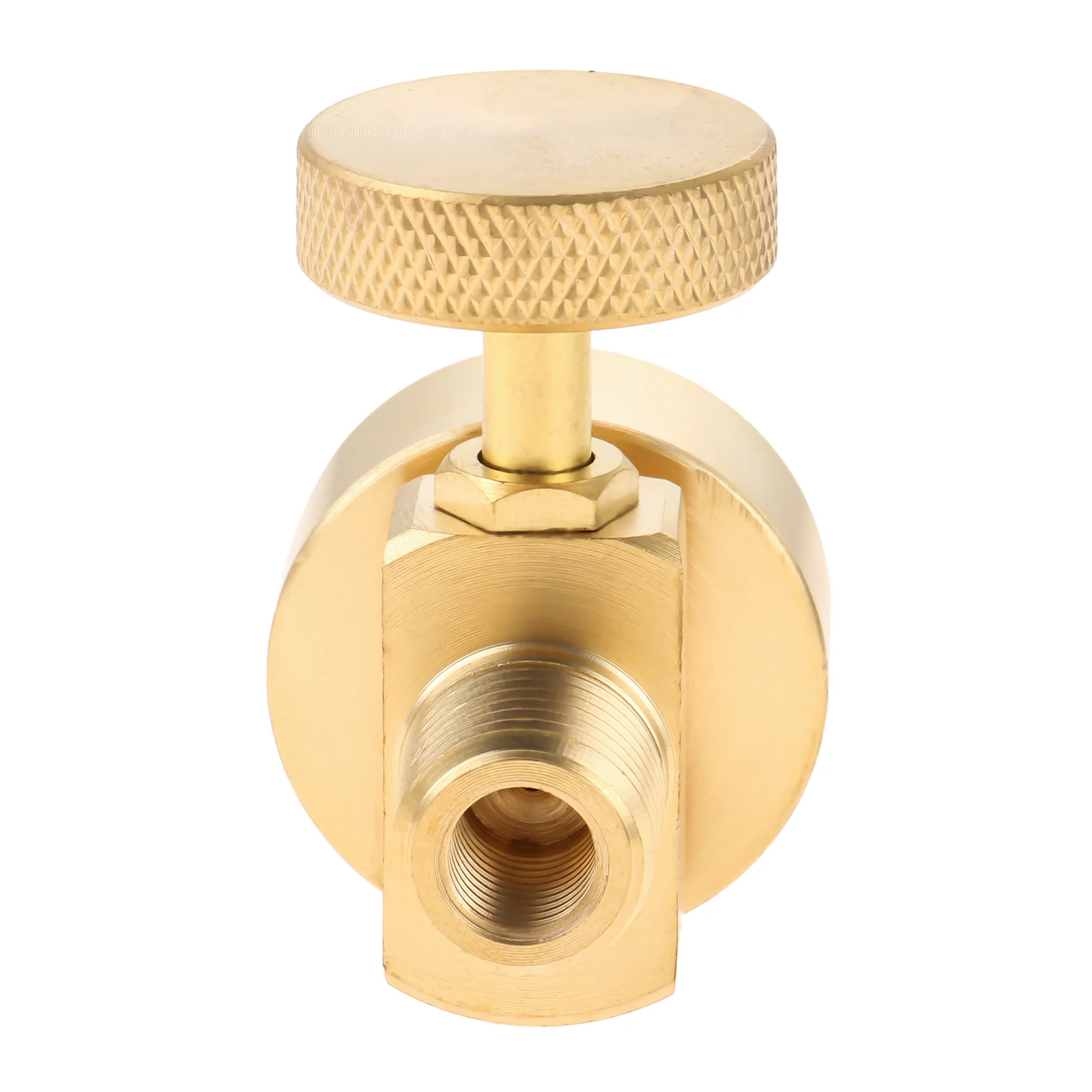 Solid Brass 1LB Propane Gas Disposal Cylinder Bottle Adapter Valve +1/4"NPT Male & M8*1 Female Thread Grill Fire Pit Stove BBQ