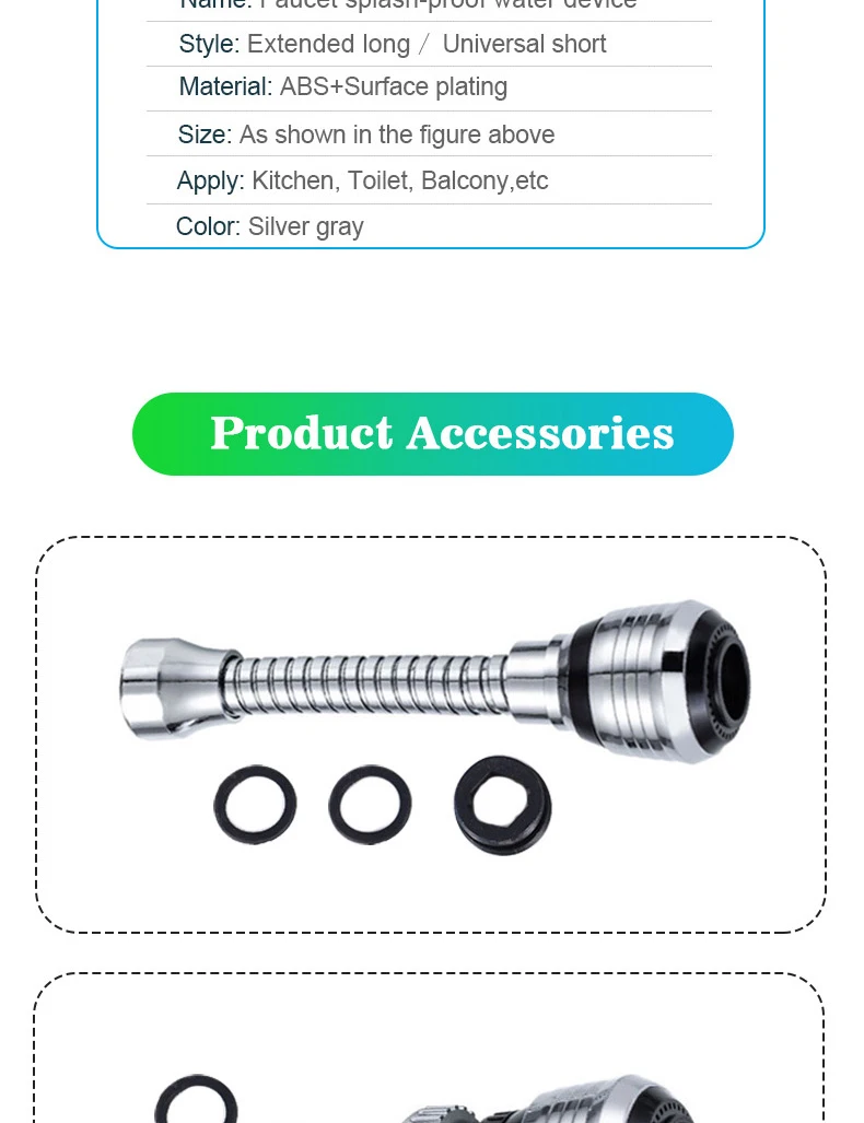 Kitchen Faucet Nozzle Extender Sink Water Tap Nozzle Filter Bubbler Faucet Aerator Attachment Home Bathroom Toilet Accessories