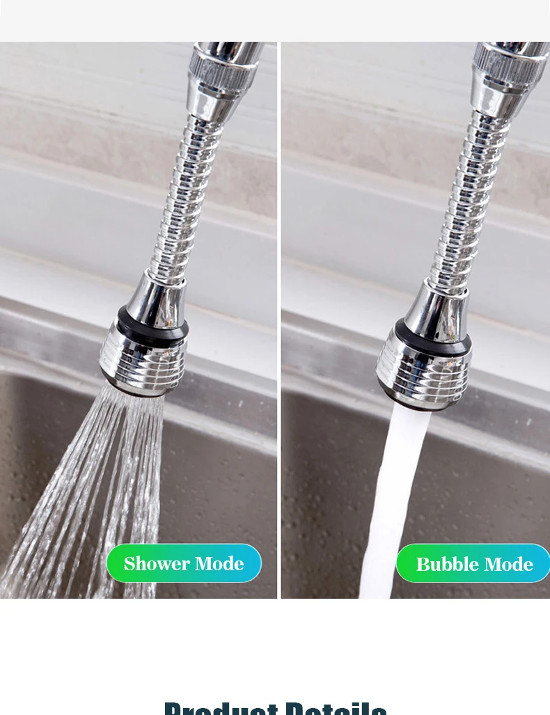 Kitchen Faucet Nozzle Extender Sink Water Tap Nozzle Filter Bubbler Faucet Aerator Attachment Home Bathroom Toilet Accessories