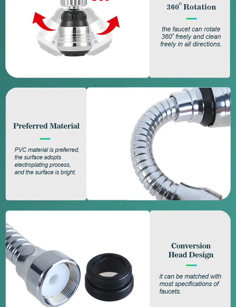 Kitchen Faucet Nozzle Extender Sink Water Tap Nozzle Filter Bubbler Faucet Aerator Attachment Home Bathroom Toilet Accessories