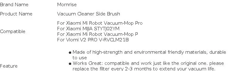 Replacement Side Brush For Xiaomi Mijia Mi Robot Vacuum Mop Pro STYTJ02YM Corner Brushes Xiomi Vacuum Mop P Cleaner Accessories