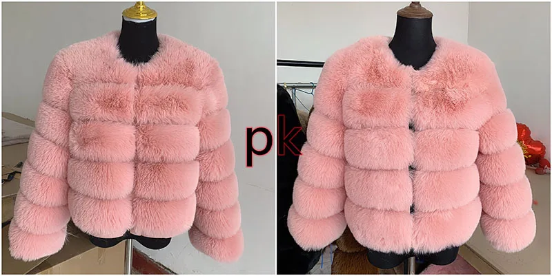 Women's Fashion Faux Fur Coat Super Hot Autumn Winter Women Short Faux Fox Fur Fluffy Jacket High Quality 7XL Ladies Furry Coats