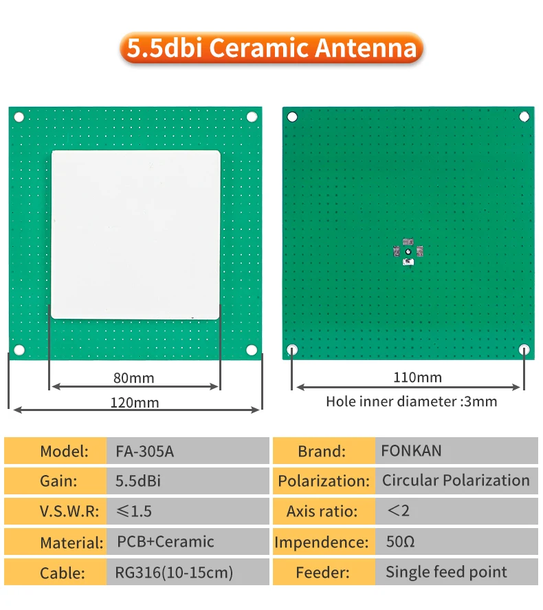 UHF RFID Circular Ceramic Antenna Use for Access Control UHF RFID Reader Small Antenna with SMA MMCX TNC for UHF RFID Reader