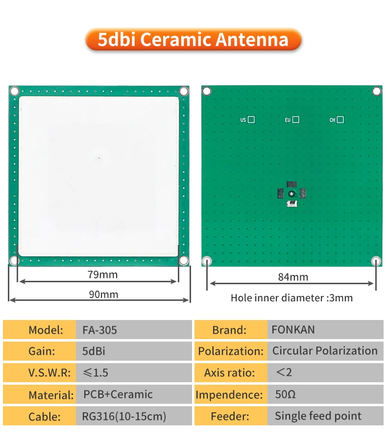 UHF RFID Circular Ceramic Antenna Use for Access Control UHF RFID Reader Small Antenna with SMA MMCX TNC for UHF RFID Reader