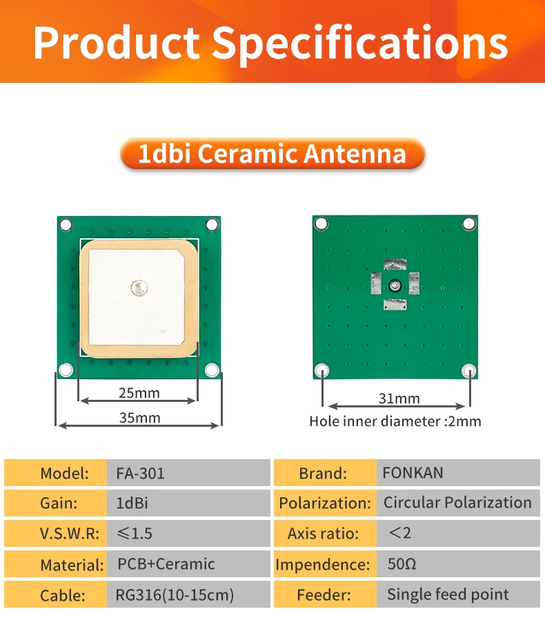 UHF RFID Circular Ceramic Antenna Use for Access Control UHF RFID Reader Small Antenna with SMA MMCX TNC for UHF RFID Reader