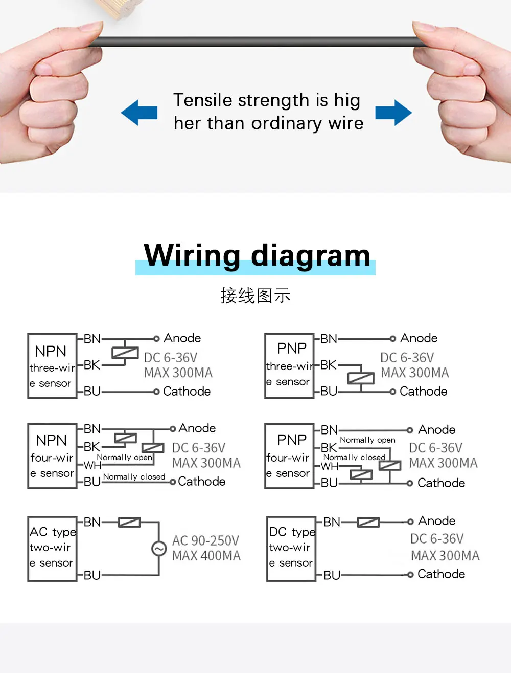 M18 8mm sensing DC 5V inductive proximity sensor switch NPN NO LJ18A3-8-Z/BX-5V work voltage 5VDC special for MCU