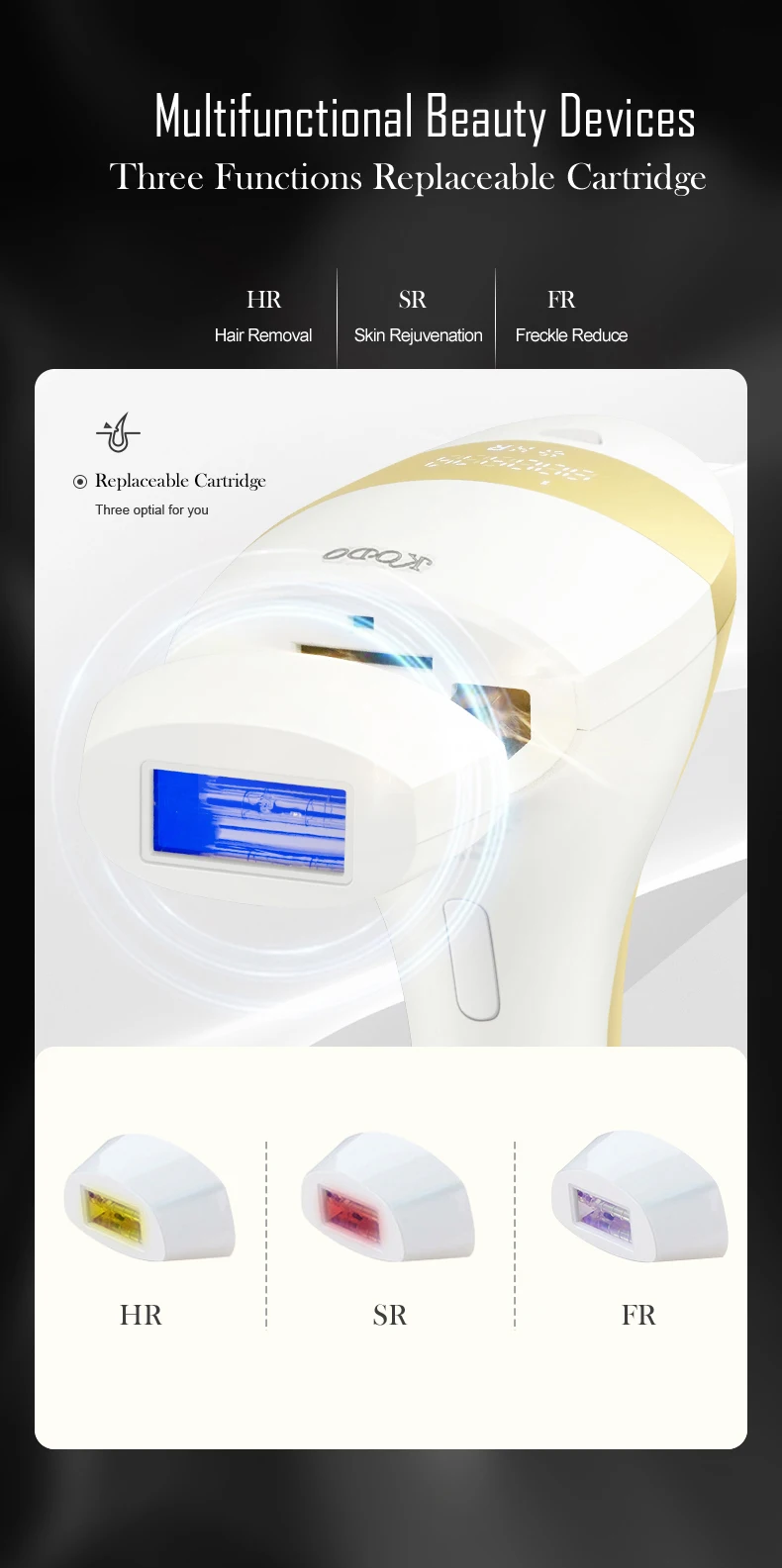 KODO 2026 New Laser Hair Removal Dropshipping Hot Sell Laser Epilator Permanent IPL Painless Photoepilator Bikini Face and Body