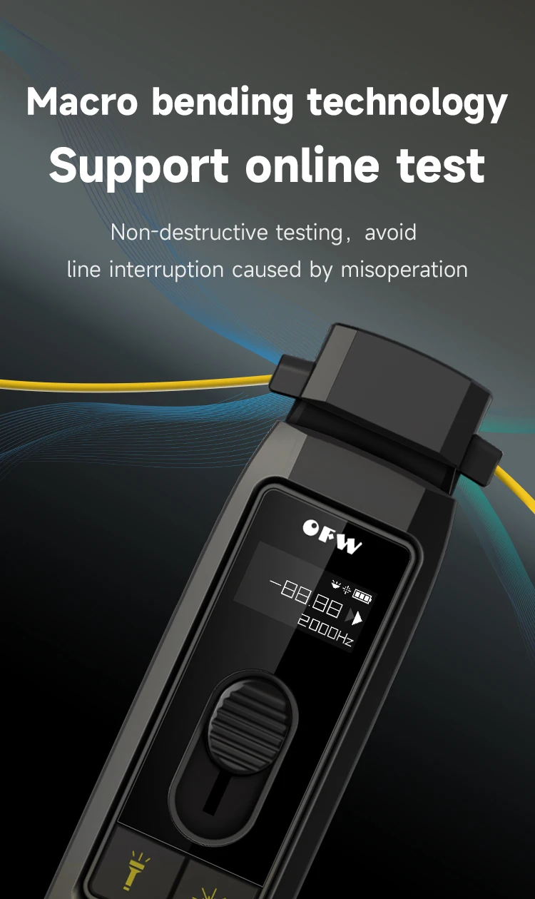 OFW Optical Fiber Identifier Live Fiber Identifier Live Fiber Detector with Visual Fault Locator LED Light 700-1700nm SM MM