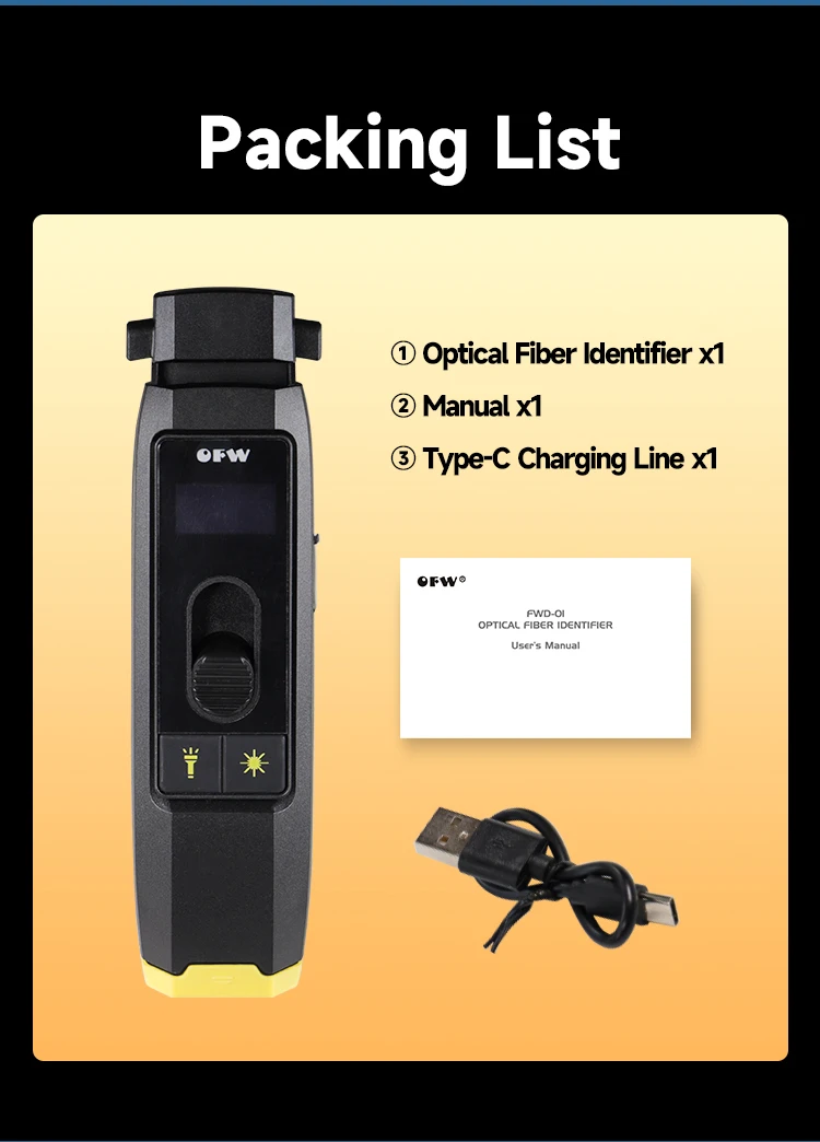 OFW Optical Fiber Identifier Live Fiber Identifier Live Fiber Detector with Visual Fault Locator LED Light 700-1700nm SM MM