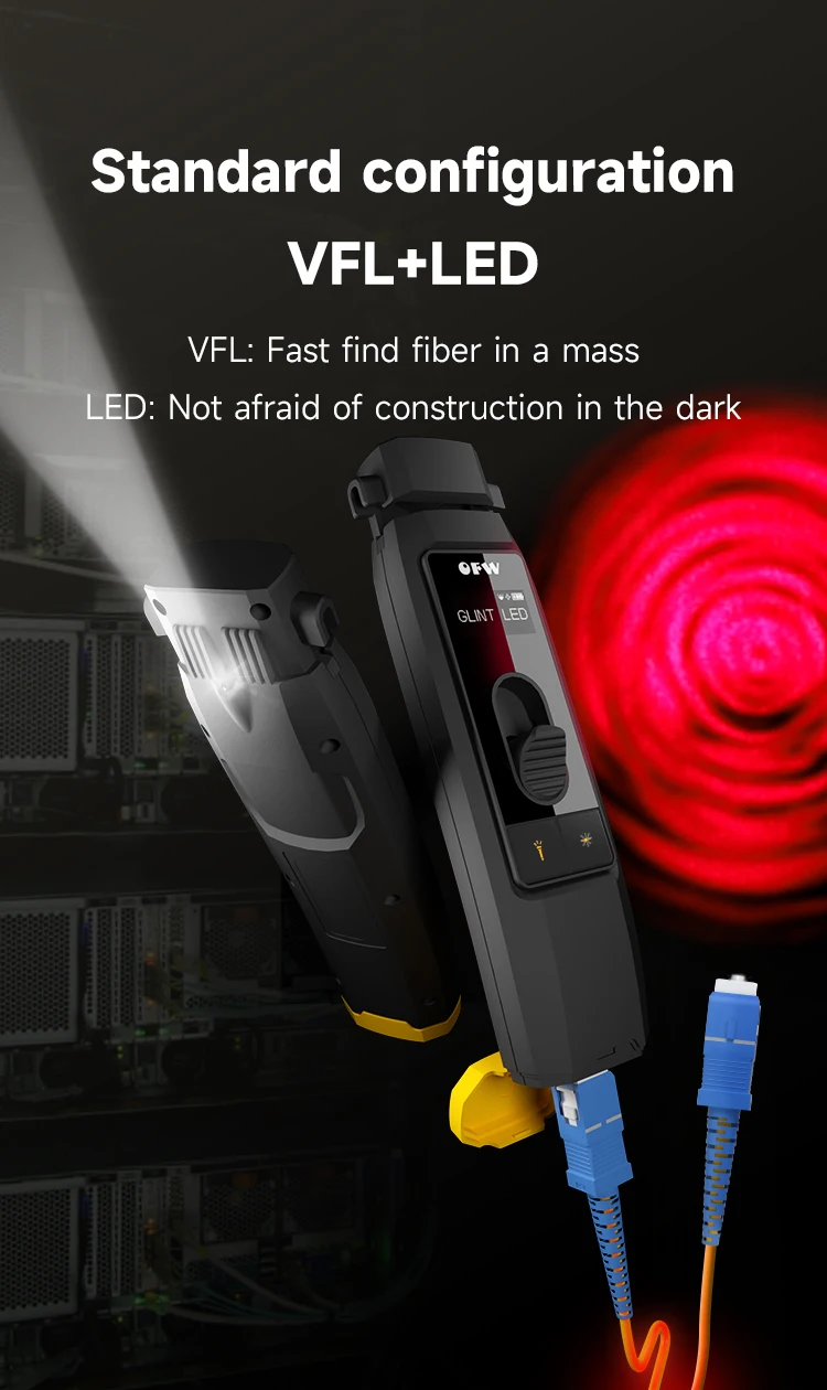 OFW Optical Fiber Identifier Live Fiber Identifier Live Fiber Detector with Visual Fault Locator LED Light 700-1700nm SM MM