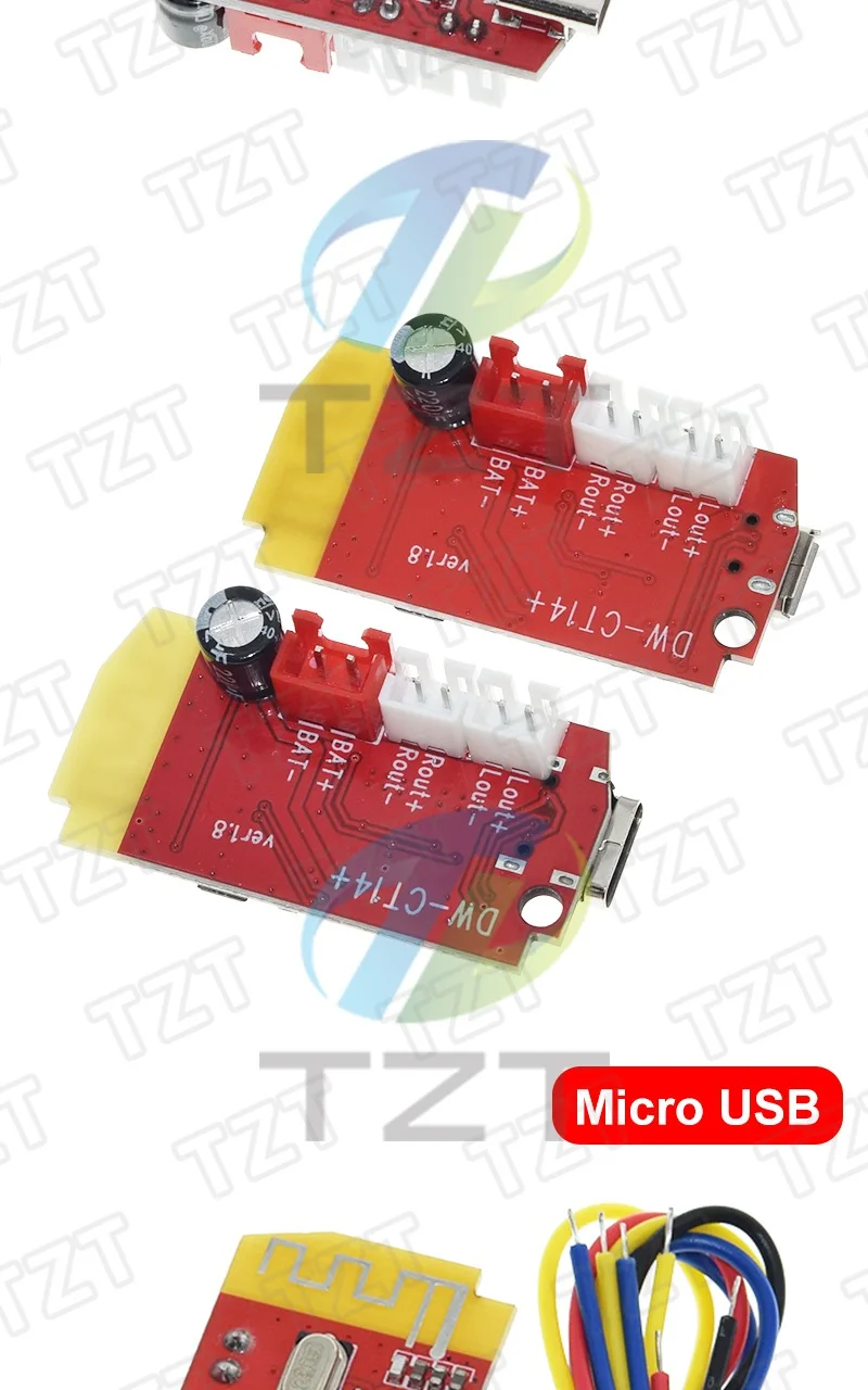 1/3PCS DC 3.7V 5V 5W Digital Audio Amplifie Board Double Plate DIY Bluetooth-5.0 Speaker Sound Music Module Type-c/Micro USB
