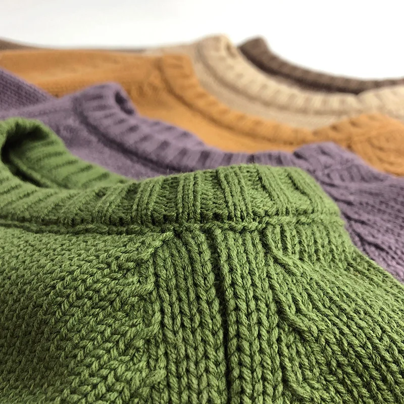 2026 Spring New Pure Cotton Solid Kids Sweaters Vintage Boys Pullover Knitwear for 1-7 Years Toddler Girls Sweater Shirt Outwear