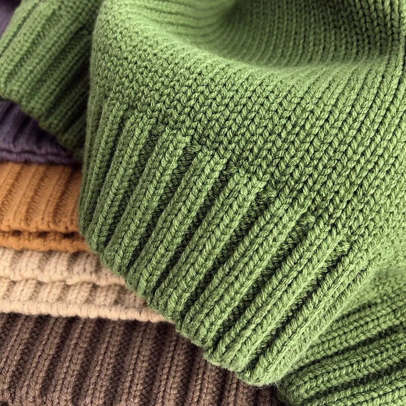 2026 Spring New Pure Cotton Solid Kids Sweaters Vintage Boys Pullover Knitwear for 1-7 Years Toddler Girls Sweater Shirt Outwear