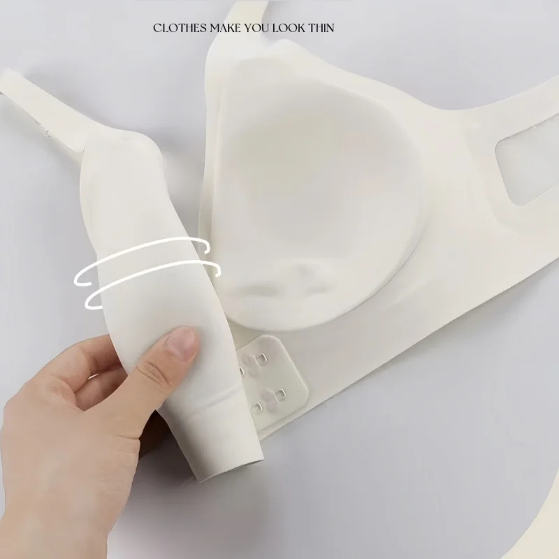 V-neck Push-Up Bras For Women Non-wire Bra Seamless Underwear Invisible Padded Bralette Breathable Mesh Patchwork Lingerie S-XL