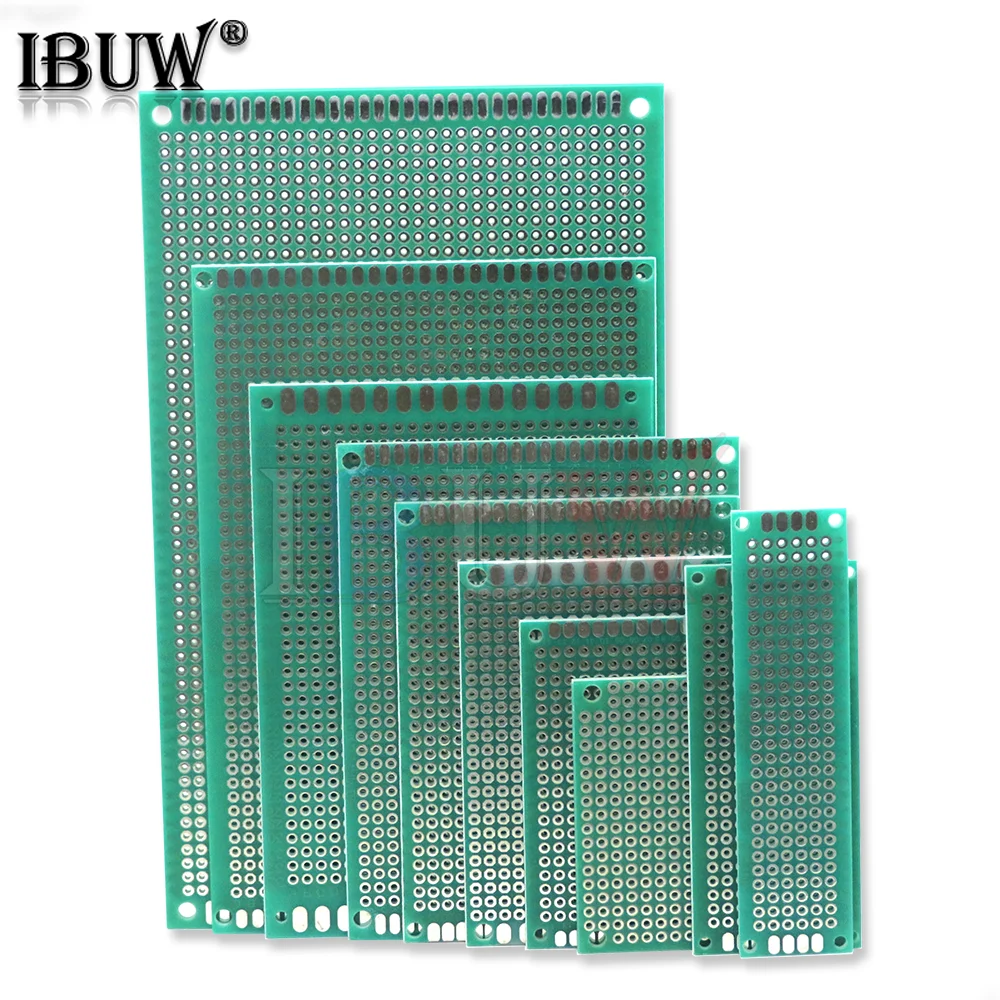Single Side Prototype PCB Board 2X8 3X7 4X6 5X5 5X7 6X8 7X9 7X10 8X12 9X10 9X15 CM Universal Printed Circuit Board For Arduino