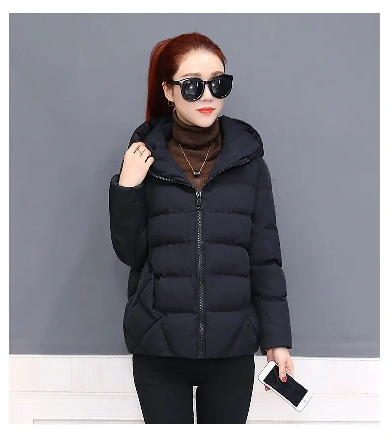 New Winter Women's Cold Coat Parkas Super Hot Hooded Padded Jacket Cropped Jacket Plus Size Long Sleeve Top Korean Fashion