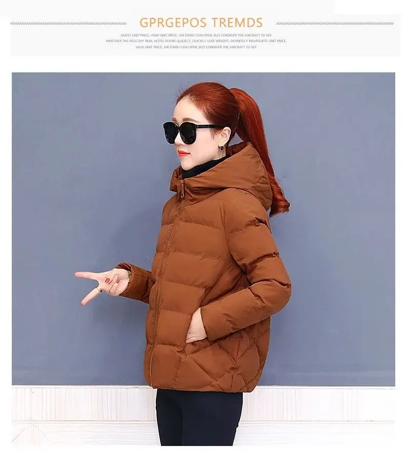 New Winter Women's Cold Coat Parkas Super Hot Hooded Padded Jacket Cropped Jacket Plus Size Long Sleeve Top Korean Fashion