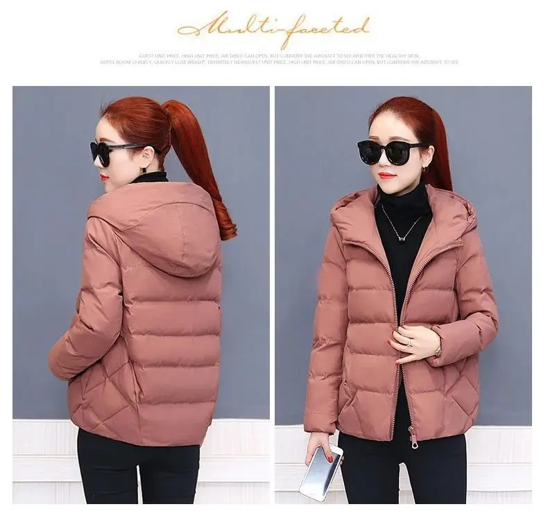 New Winter Women's Cold Coat Parkas Super Hot Hooded Padded Jacket Cropped Jacket Plus Size Long Sleeve Top Korean Fashion