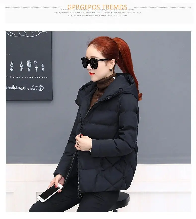 New Winter Women's Cold Coat Parkas Super Hot Hooded Padded Jacket Cropped Jacket Plus Size Long Sleeve Top Korean Fashion