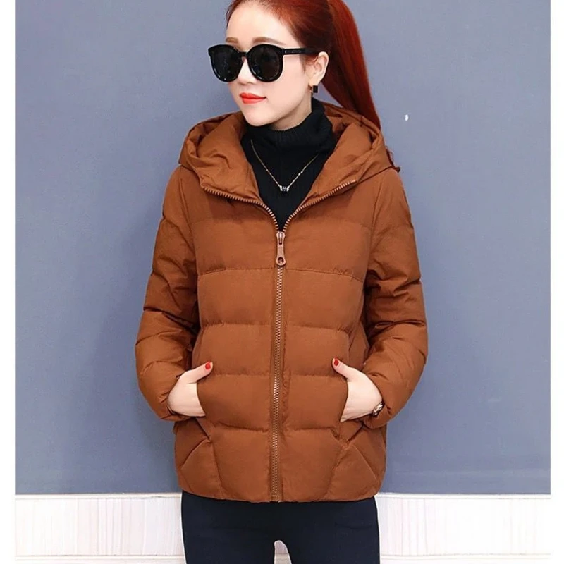 New Winter Women's Cold Coat Parkas Super Hot Hooded Padded Jacket Cropped Jacket Plus Size Long Sleeve Top Korean Fashion