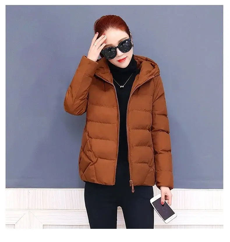 New Winter Women's Cold Coat Parkas Super Hot Hooded Padded Jacket Cropped Jacket Plus Size Long Sleeve Top Korean Fashion