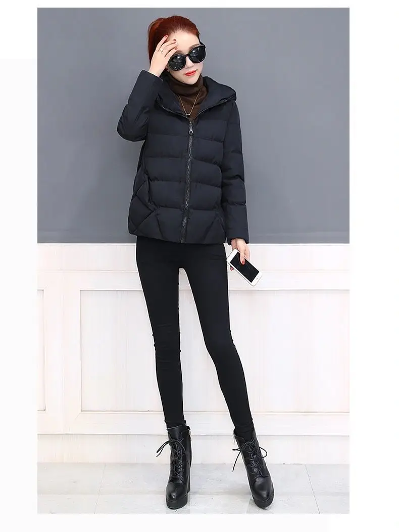 New Winter Women's Cold Coat Parkas Super Hot Hooded Padded Jacket Cropped Jacket Plus Size Long Sleeve Top Korean Fashion