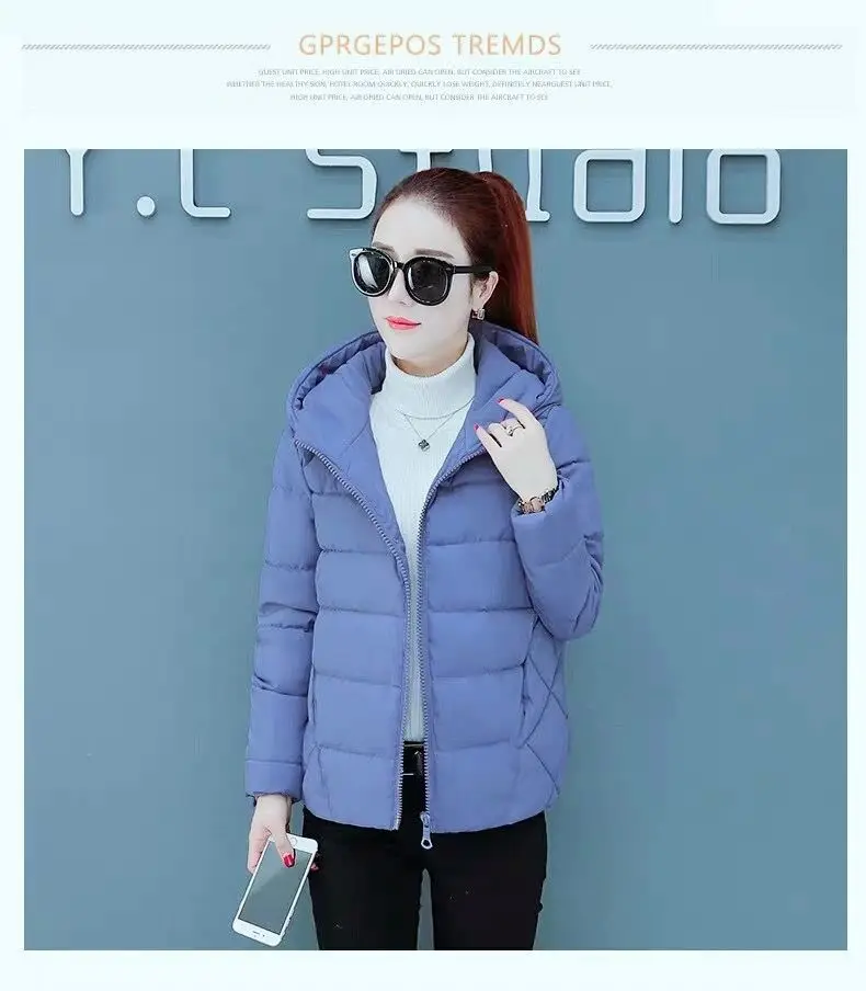 New Winter Women's Cold Coat Parkas Super Hot Hooded Padded Jacket Cropped Jacket Plus Size Long Sleeve Top Korean Fashion