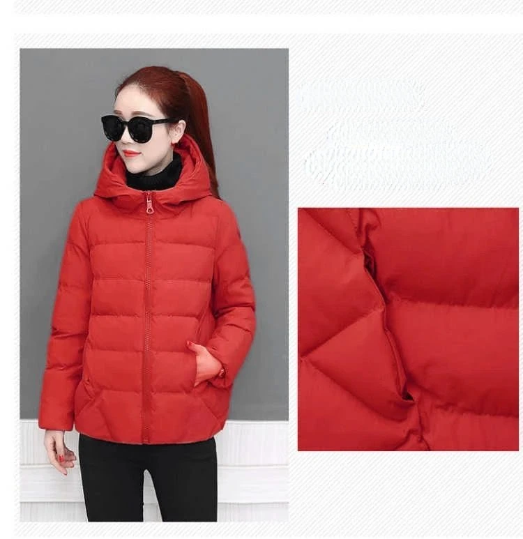 New Winter Women's Cold Coat Parkas Super Hot Hooded Padded Jacket Cropped Jacket Plus Size Long Sleeve Top Korean Fashion