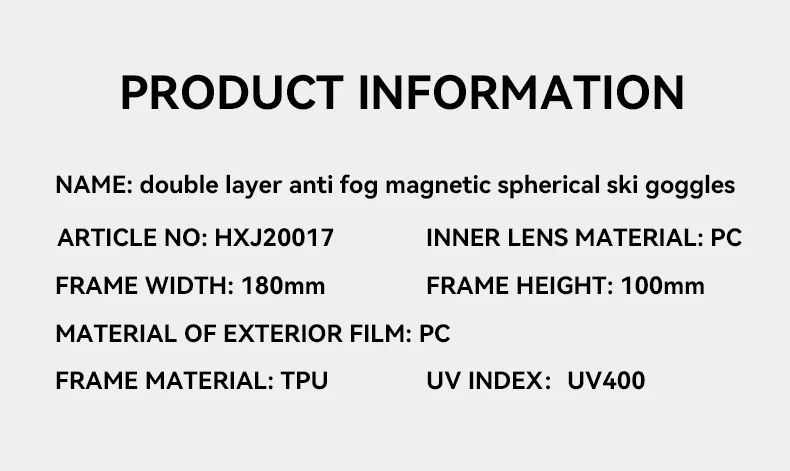VECTOR Ski Goggles Men Snowboard Glasses Women Winter Outdoor Snow Sunglasses UV400 Double Layers Lens Anti-Fog Skiing Goggles
