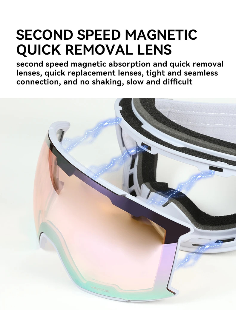 VECTOR Ski Goggles Men Snowboard Glasses Women Winter Outdoor Snow Sunglasses UV400 Double Layers Lens Anti-Fog Skiing Goggles