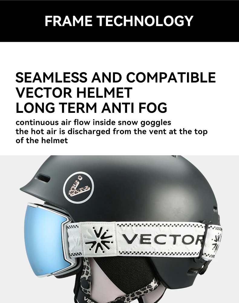 VECTOR Ski Goggles Men Snowboard Glasses Women Winter Outdoor Snow Sunglasses UV400 Double Layers Lens Anti-Fog Skiing Goggles