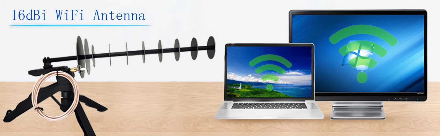 16dBi 2.4GHz WIFI Yagi Directional Antenna Enhanced Signal Notebook Desktop PC Computer USB Wireless Network Card PCIE Adapter