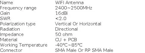 16dBi 2.4GHz WIFI Yagi Directional Antenna Enhanced Signal Notebook Desktop PC Computer USB Wireless Network Card PCIE Adapter