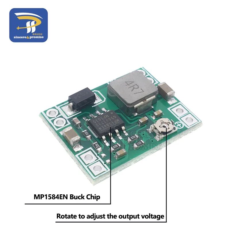 MP1584 Ultra-Small Size DC-DC Step Down Power Supply Module MP1584EN 3A Adjustable Buck Converter for Arduino Replace LM2596