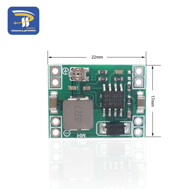 MP1584 Ultra-Small Size DC-DC Step Down Power Supply Module MP1584EN 3A Adjustable Buck Converter for Arduino Replace LM2596