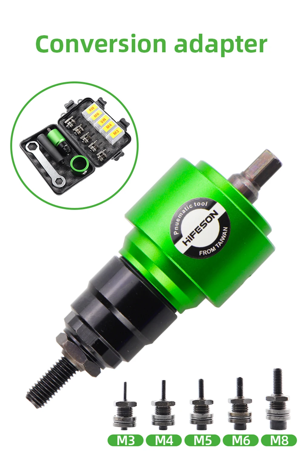 M3M4M5M6M8 Electric Rivet Gun Rivet Nut Gun Drill Bit Adapter Insert Nut Pull Riveting Tool, For Electric Drill/Hand Wrench