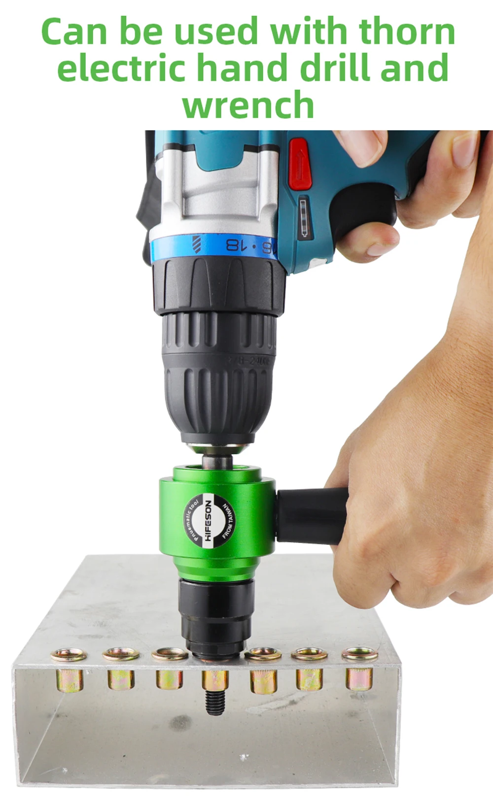 M3M4M5M6M8 Electric Rivet Gun Rivet Nut Gun Drill Bit Adapter Insert Nut Pull Riveting Tool, For Electric Drill/Hand Wrench