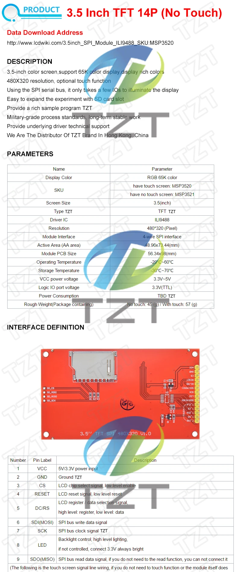 TFT Display 0.96/1.3/1.44/1.8/2.4/2.8/3.5 Inch TFT Full Color Screen LCD Module ST7735 ILI9341 Driver Interface SPI for Arduino