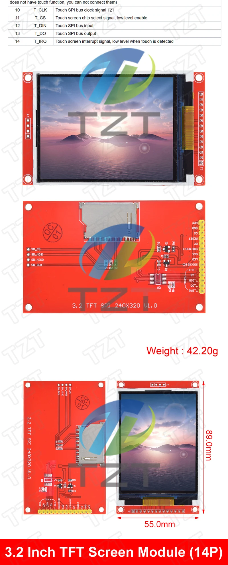 TFT Display 0.96/1.3/1.44/1.8/2.4/2.8/3.5 Inch TFT Full Color Screen LCD Module ST7735 ILI9341 Driver Interface SPI for Arduino