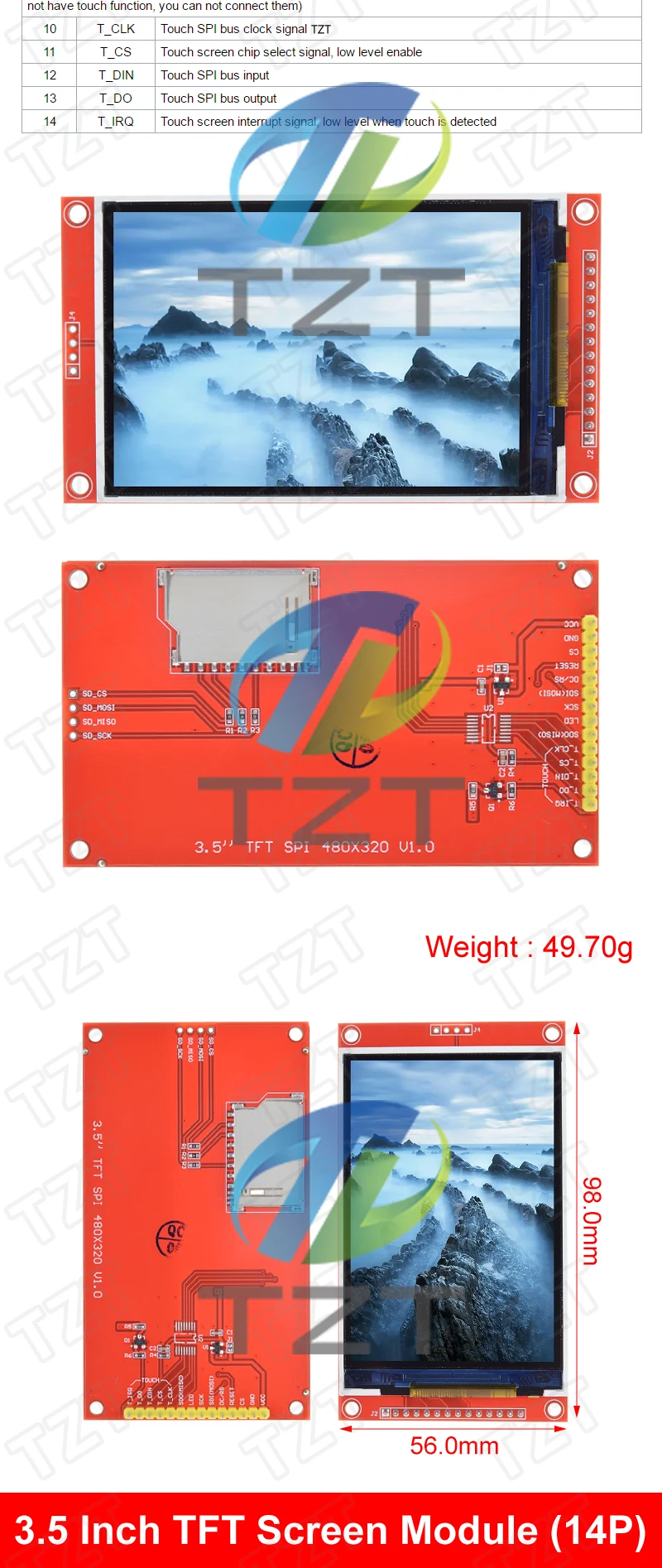 TFT Display 0.96/1.3/1.44/1.8/2.4/2.8/3.5 Inch TFT Full Color Screen LCD Module ST7735 ILI9341 Driver Interface SPI for Arduino