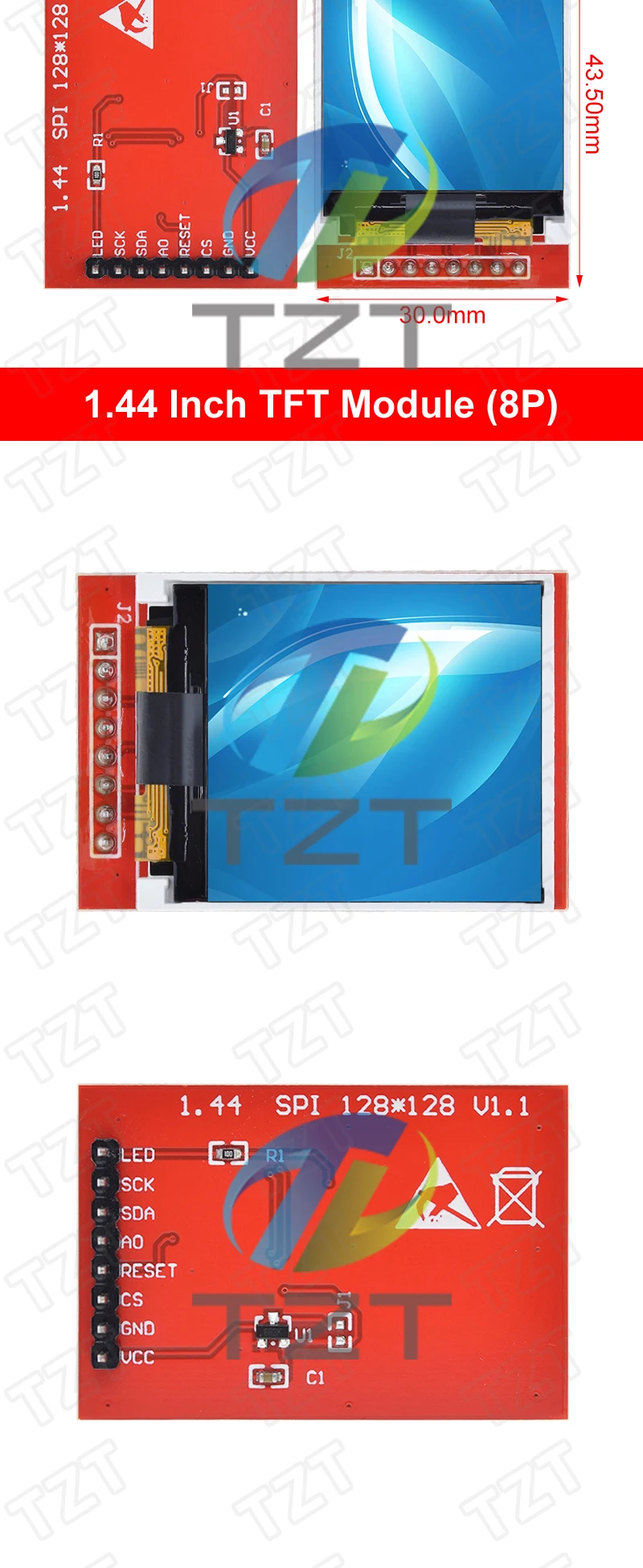 TFT Display 0.96/1.3/1.44/1.8/2.4/2.8/3.5 Inch TFT Full Color Screen LCD Module ST7735 ILI9341 Driver Interface SPI for Arduino