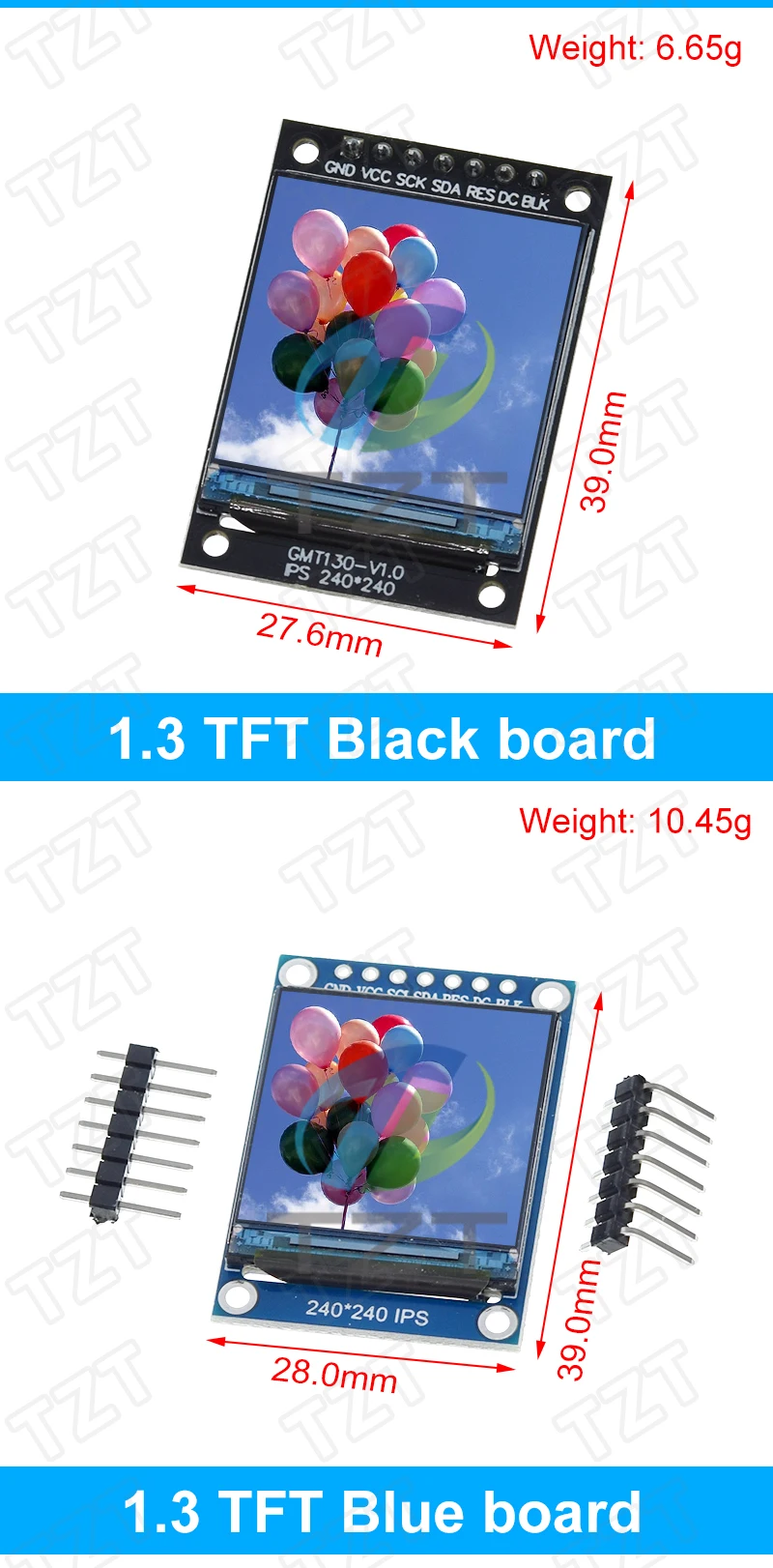 TFT Display 0.96/1.3/1.44/1.8/2.4/2.8/3.5 Inch TFT Full Color Screen LCD Module ST7735 ILI9341 Driver Interface SPI for Arduino