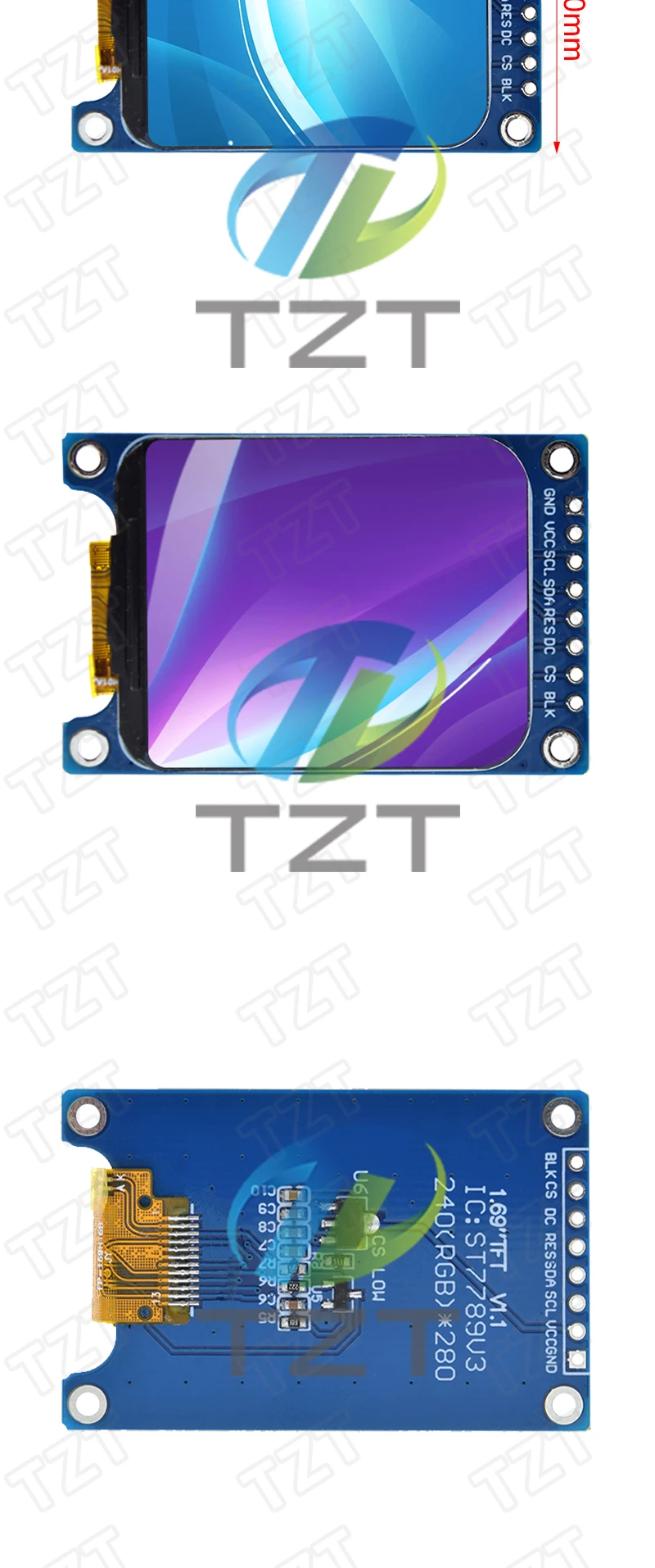 TFT Display 0.96/1.3/1.44/1.8/2.4/2.8/3.5 Inch TFT Full Color Screen LCD Module ST7735 ILI9341 Driver Interface SPI for Arduino