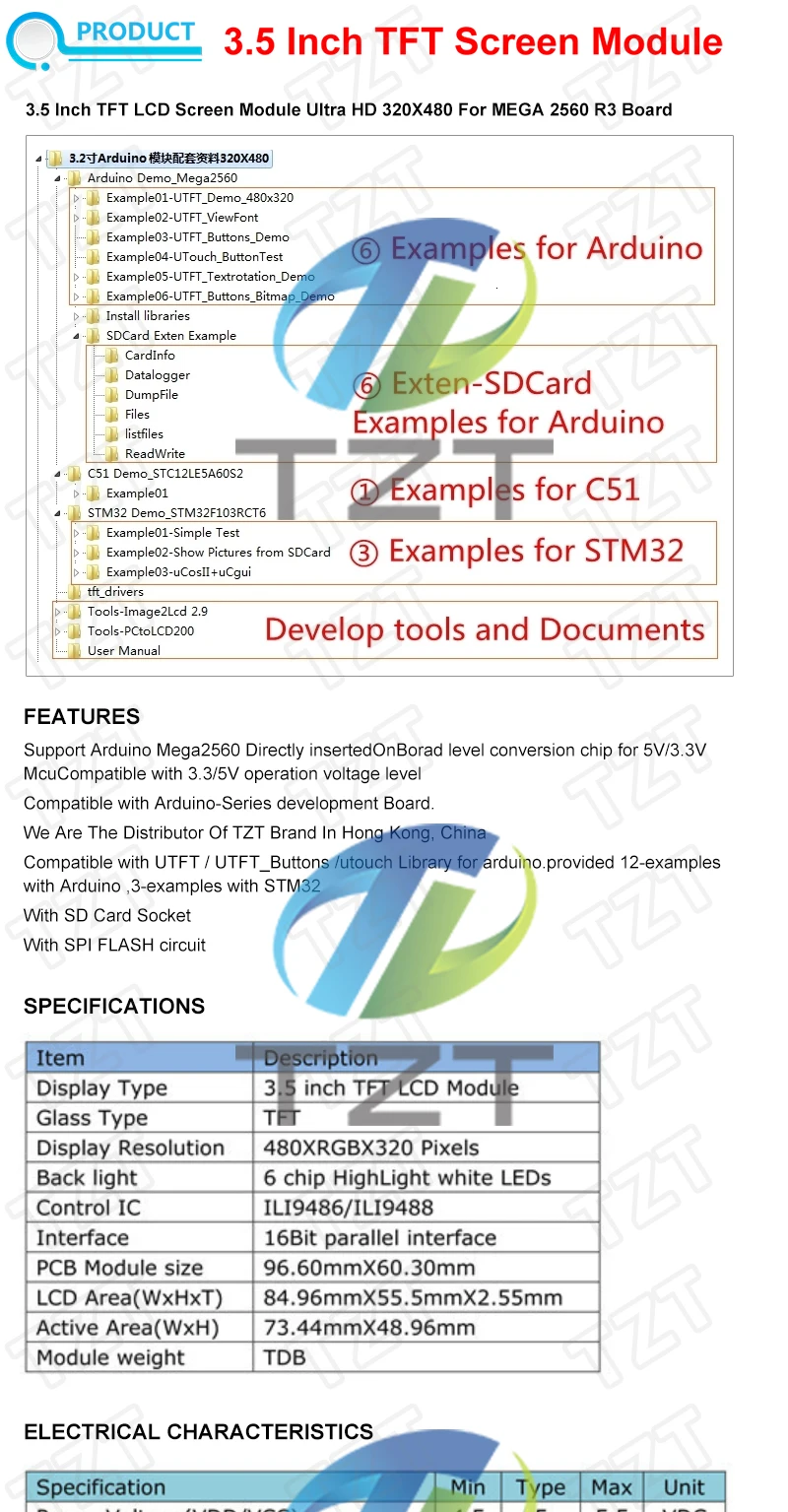 TFT Display 0.96/1.3/1.44/1.8/2.4/2.8/3.5 Inch TFT Full Color Screen LCD Module ST7735 ILI9341 Driver Interface SPI for Arduino