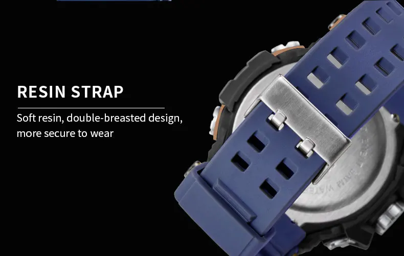 SMAEL 8049 Watch Sport LED Light Alarm Clock Dual Time Display WaterproofWeek Auto Date Wristwatches Quartz