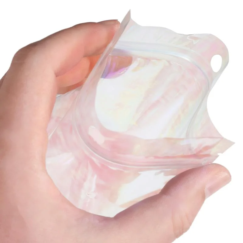 100pcs Bubble Bag Translucent Zip Lock Bags Holographic Storage Bag Xmas Gift Packaging Socks Sexy Lingerie Glove Cosmetics