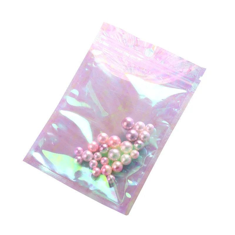 100pcs Bubble Bag Translucent Zip Lock Bags Holographic Storage Bag Xmas Gift Packaging Socks Sexy Lingerie Glove Cosmetics