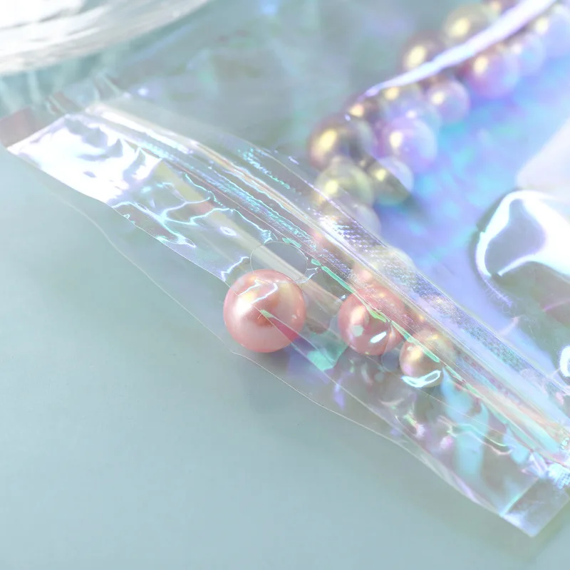 100pcs Bubble Bag Translucent Zip Lock Bags Holographic Storage Bag Xmas Gift Packaging Socks Sexy Lingerie Glove Cosmetics