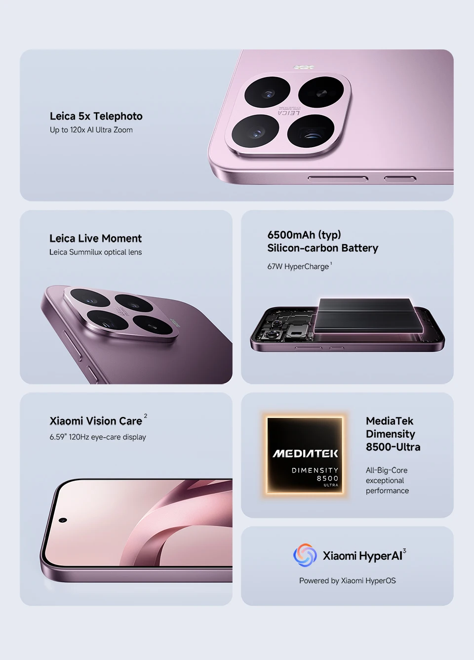 New Xiaomi 17T 5G Smartphone Global Version 12GB RAM 6500mAh 67W Charging 6.59' Eye-care Display MTK Dimensity 8500-Ultra 50MP