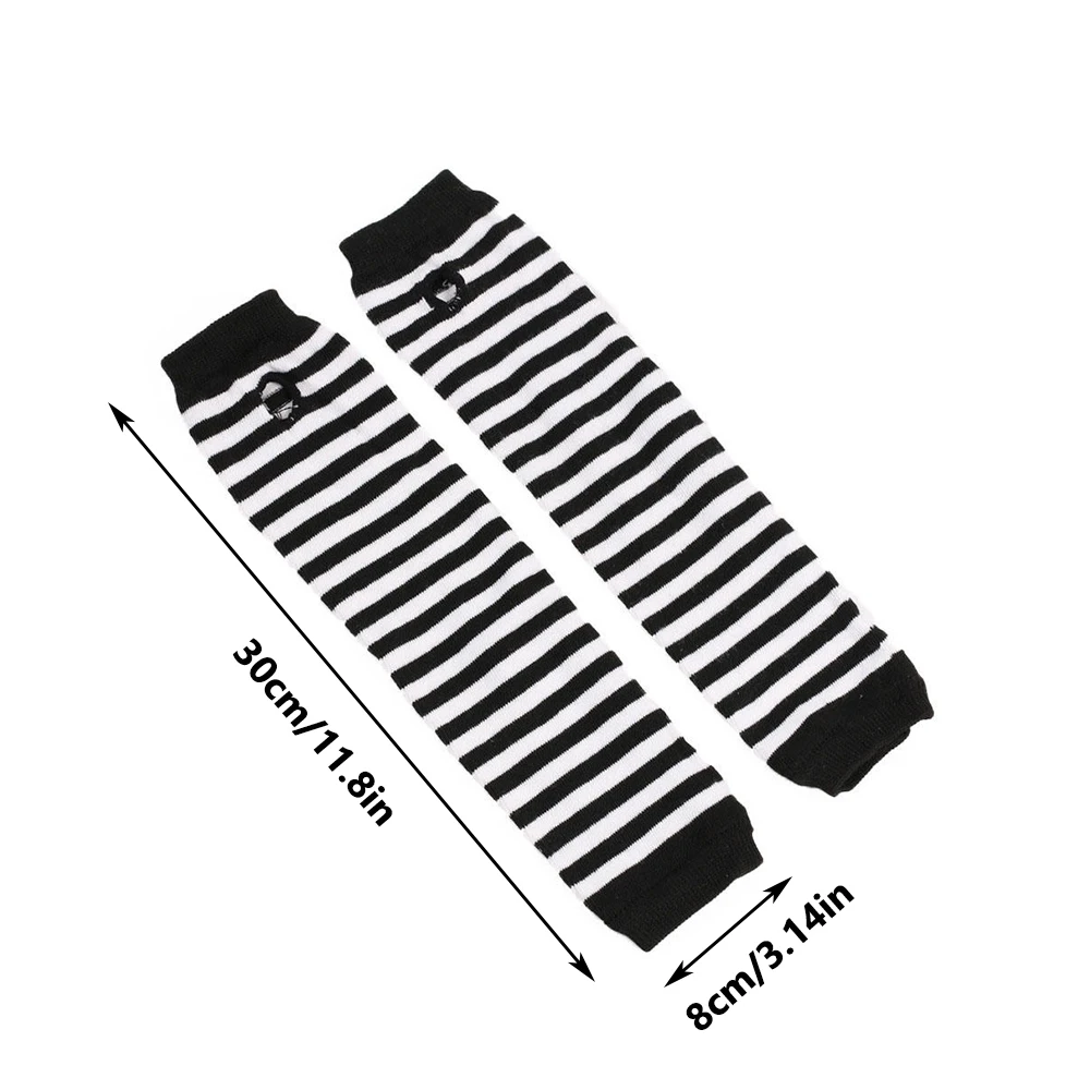 Fashion Women Emo Gloves Lady Striped Elbow Gloves Warmer Knitted Long Fingerless Gloves Elbow Mittens Christmas Acces Gifts